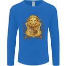 A Heraldic Lion Coat of Arms Shield Mens Long Sleeve T-Shirt Royal Blue