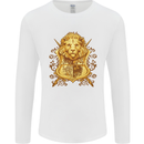 A Heraldic Lion Coat of Arms Shield Mens Long Sleeve T-Shirt White