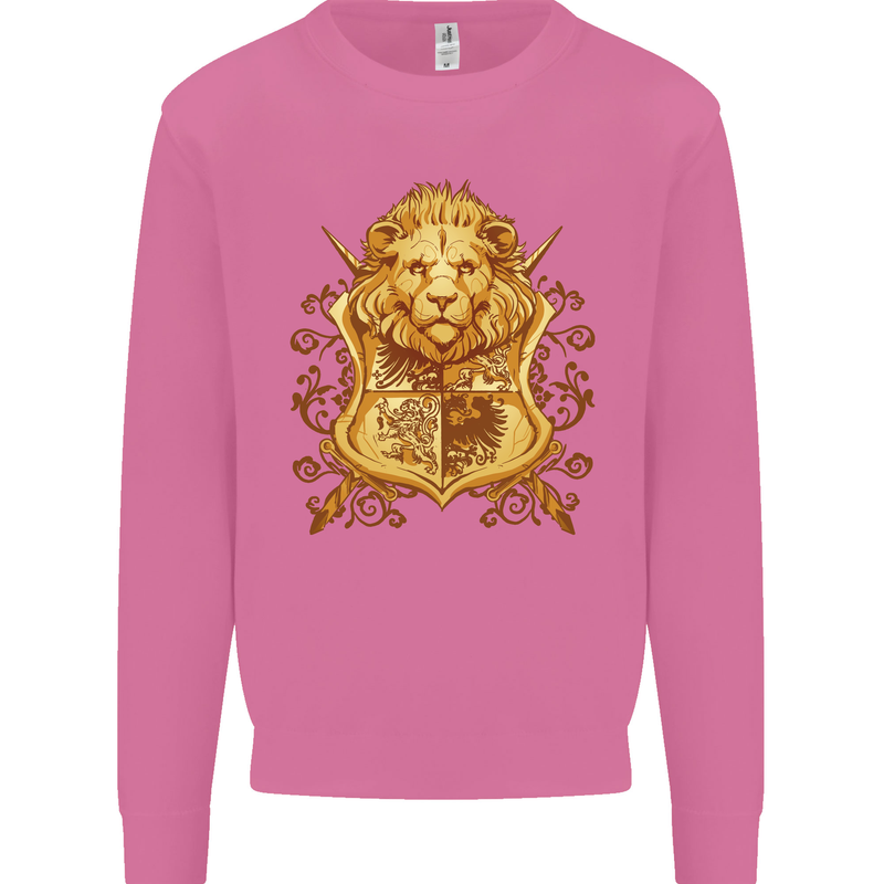 A Heraldic Lion Coat of Arms Shield Mens Sweatshirt Jumper Azalea