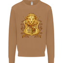 A Heraldic Lion Coat of Arms Shield Mens Sweatshirt Jumper Caramel Latte