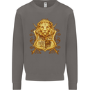 A Heraldic Lion Coat of Arms Shield Mens Sweatshirt Jumper Charcoal