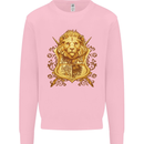 A Heraldic Lion Coat of Arms Shield Mens Sweatshirt Jumper Light Pink
