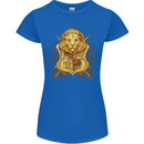 A Heraldic Lion Coat of Arms Shield Womens Petite Cut T-Shirt Royal Blue