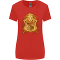 A Heraldic Lion Coat of Arms Shield Womens Wider Cut T-Shirt Red