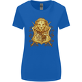 A Heraldic Lion Coat of Arms Shield Womens Wider Cut T-Shirt Royal Blue