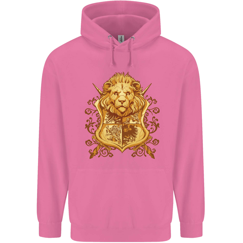 A Heraldic Lion Shield Coat of Arms Childrens Kids Hoodie Azalea