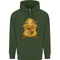 A Heraldic Lion Shield Coat of Arms Childrens Kids Hoodie Forest Green