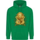 A Heraldic Lion Shield Coat of Arms Childrens Kids Hoodie Irish Green