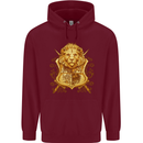 A Heraldic Lion Shield Coat of Arms Childrens Kids Hoodie Maroon