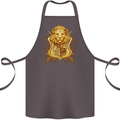 A Heraldic Lion Shield Coat of Arms Cotton Apron 100% Organic Dark Grey
