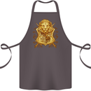 A Heraldic Lion Shield Coat of Arms Cotton Apron 100% Organic Dark Grey