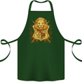 A Heraldic Lion Shield Coat of Arms Cotton Apron 100% Organic Forest Green