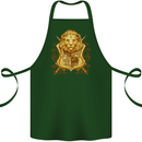A Heraldic Lion Shield Coat of Arms Cotton Apron 100% Organic Forest Green