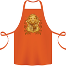 A Heraldic Lion Shield Coat of Arms Cotton Apron 100% Organic Orange