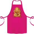 A Heraldic Lion Shield Coat of Arms Cotton Apron 100% Organic Pink