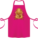 A Heraldic Lion Shield Coat of Arms Cotton Apron 100% Organic Pink