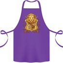 A Heraldic Lion Shield Coat of Arms Cotton Apron 100% Organic Purple
