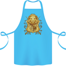 A Heraldic Lion Shield Coat of Arms Cotton Apron 100% Organic Turquoise