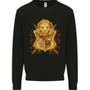 A Heraldic Lion Shield Coat of Arms Kids Sweatshirt Jumper Black