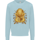 A Heraldic Lion Shield Coat of Arms Kids Sweatshirt Jumper Light Blue