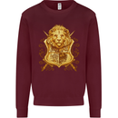 A Heraldic Lion Shield Coat of Arms Kids Sweatshirt Jumper Maroon