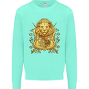 A Heraldic Lion Shield Coat of Arms Kids Sweatshirt Jumper Peppermint