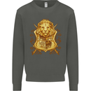 A Heraldic Lion Shield Coat of Arms Kids Sweatshirt Jumper Storm Grey