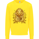 A Heraldic Lion Shield Coat of Arms Kids Sweatshirt Jumper Yellow
