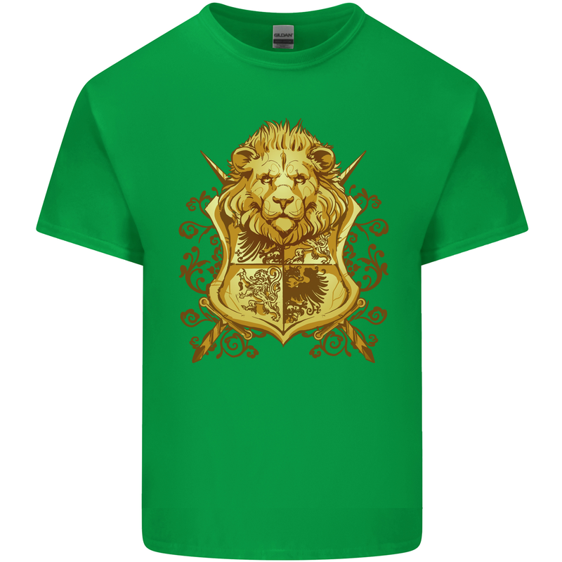 A Heraldic Lion Shield Coat of Arms Kids T-Shirt Childrens Irish Green