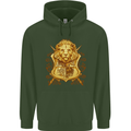 A Heraldic Lion Shield Coat of Arms Mens 80% Cotton Hoodie Forest Green