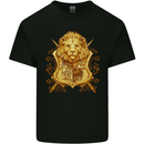 A Heraldic Lion Shield Coat of Arms Mens Cotton T-Shirt Tee Top Black