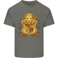 A Heraldic Lion Shield Coat of Arms Mens Cotton T-Shirt Tee Top Charcoal
