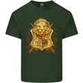 A Heraldic Lion Shield Coat of Arms Mens Cotton T-Shirt Tee Top Forest Green