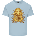 A Heraldic Lion Shield Coat of Arms Mens Cotton T-Shirt Tee Top Light Blue