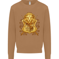 A Heraldic Lion Shield Coat of Arms Mens Sweatshirt Jumper Caramel Latte