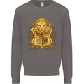 A Heraldic Lion Shield Coat of Arms Mens Sweatshirt Jumper Charcoal