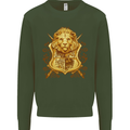 A Heraldic Lion Shield Coat of Arms Mens Sweatshirt Jumper Forest Green