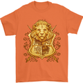 A Heraldic Lion Shield Coat of Arms Mens T-Shirt 100% Cotton Orange
