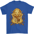 A Heraldic Lion Shield Coat of Arms Mens T-Shirt 100% Cotton Royal Blue