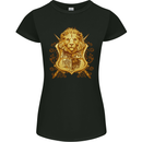 A Heraldic Lion Shield Coat of Arms Womens Petite Cut T-Shirt Black
