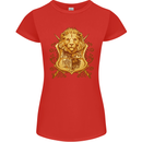 A Heraldic Lion Shield Coat of Arms Womens Petite Cut T-Shirt Red