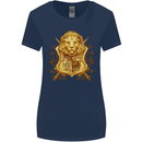 A Heraldic Lion Shield Coat of Arms Womens Wider Cut T-Shirt Navy Blue
