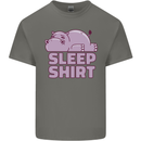 A Hippo Sleeping Shirt Hippomotamus Mens Cotton T-Shirt Tee Top Charcoal