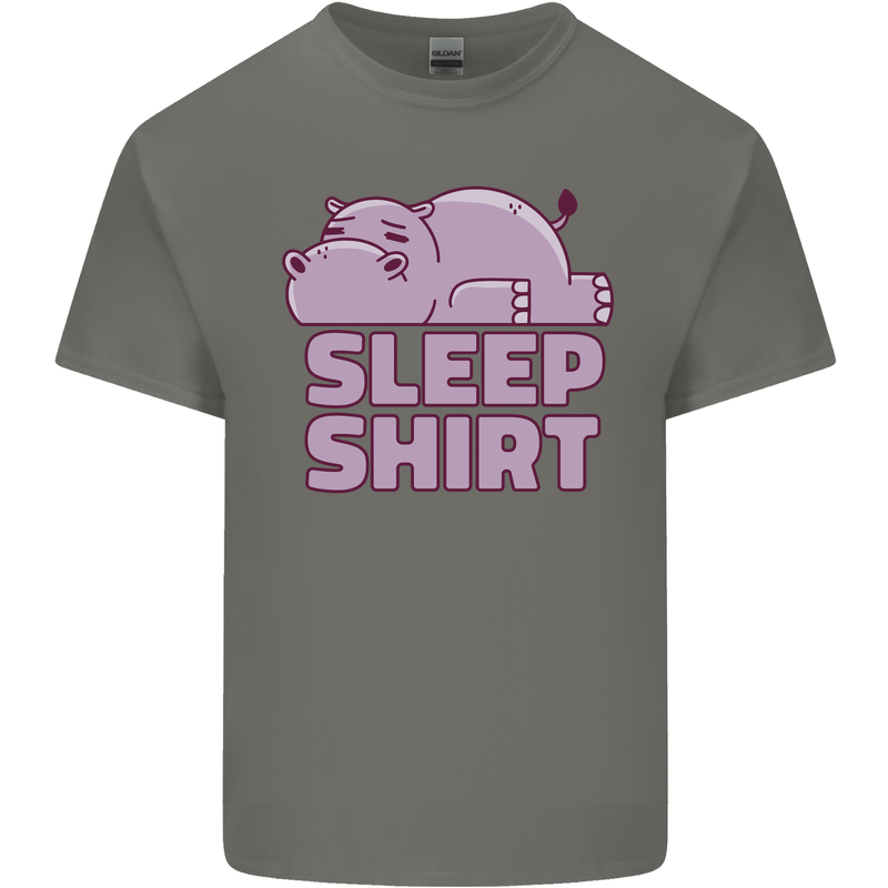 A Hippo Sleeping Shirt Hippomotamus Mens Cotton T-Shirt Tee Top Charcoal