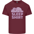 A Hippo Sleeping Shirt Hippomotamus Mens Cotton T-Shirt Tee Top Maroon