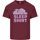 A Hippo Sleeping Shirt Hippomotamus Mens Cotton T-Shirt Tee Top Maroon