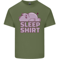 A Hippo Sleeping Shirt Hippomotamus Mens Cotton T-Shirt Tee Top Military Green