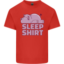 A Hippo Sleeping Shirt Hippomotamus Mens Cotton T-Shirt Tee Top Red