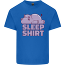 A Hippo Sleeping Shirt Hippomotamus Mens Cotton T-Shirt Tee Top Royal Blue