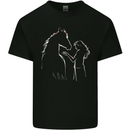 A Horse and Girl Equestrian Riding Kids T-Shirt Childrens Black